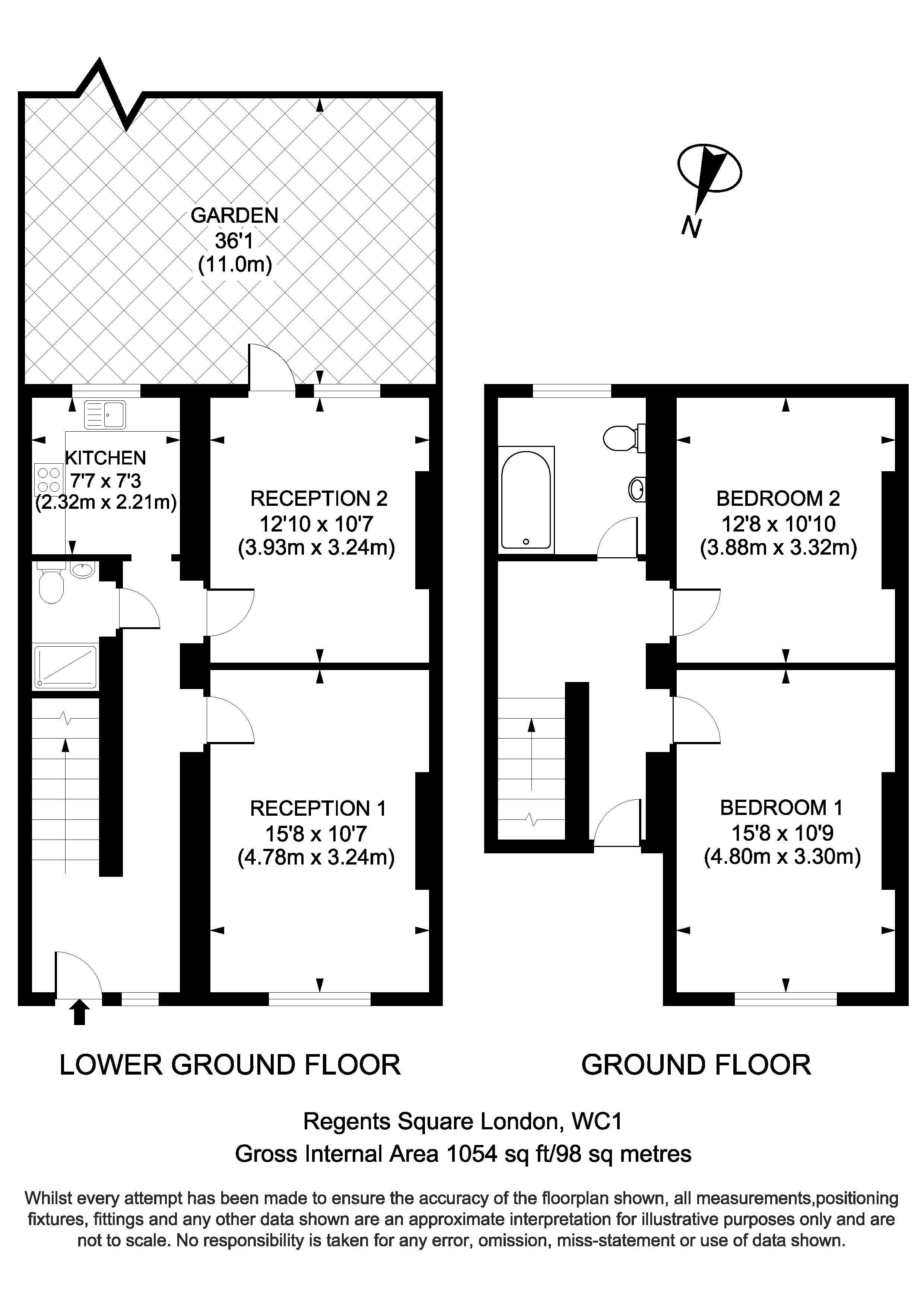 Flat 1, 9/10 Regency Square - Floorplan